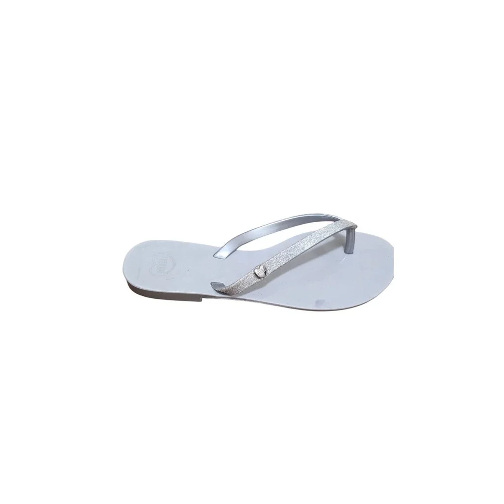 Melissa Women's Silver Glitter Strap Thong Flip Flops Sandals Size 6‎
